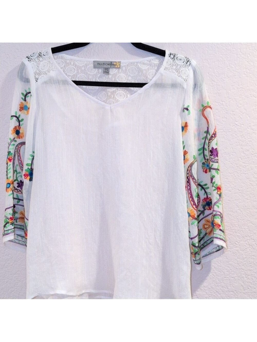 Figueroa & Flower Embroidered Blouse Size P Small